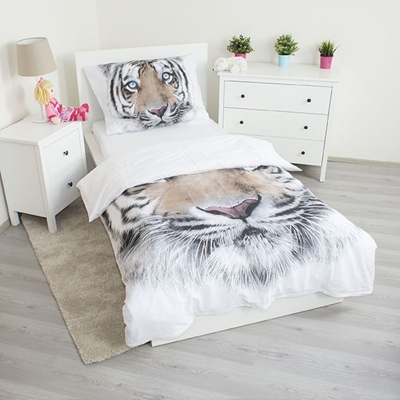 JERRY FABRICS  Povlečení Bílý Tygr 140/200, 70/90 - obrázek 3