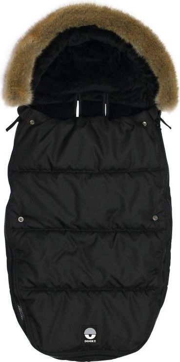 Dooky footmuff vel. L BLACK FURRY DeLuxe - obrázek 1