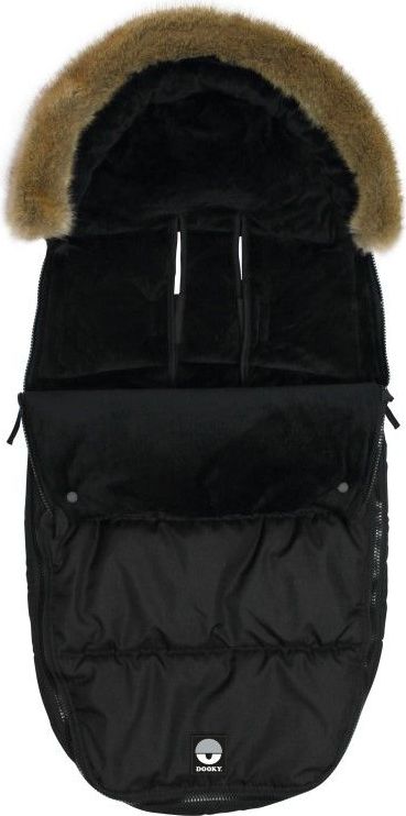 Dooky footmuff vel. L BLACK FURRY DeLuxe - obrázek 2