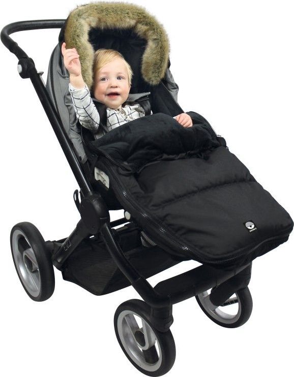 Dooky footmuff vel. L BLACK FURRY DeLuxe - obrázek 4