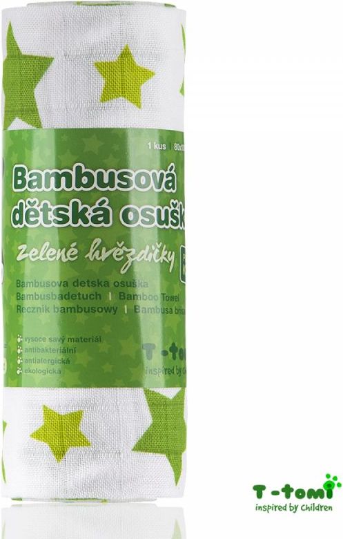 T-tomi Bambusová osuška, zelené hvězdičky - obrázek 2