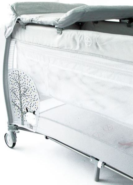 Asalvo COMPLET cestovní postýlka, grey nordic(závěsné dno, hrazda, zip a přebalovací pult) - obrázek 5