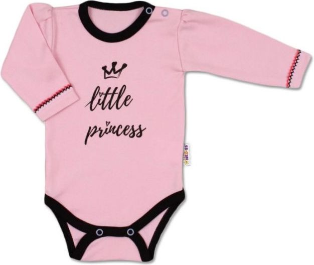 Baby Nellys Body dlouhý rukáv, vel. 56, růžové - Little Princess - obrázek 1