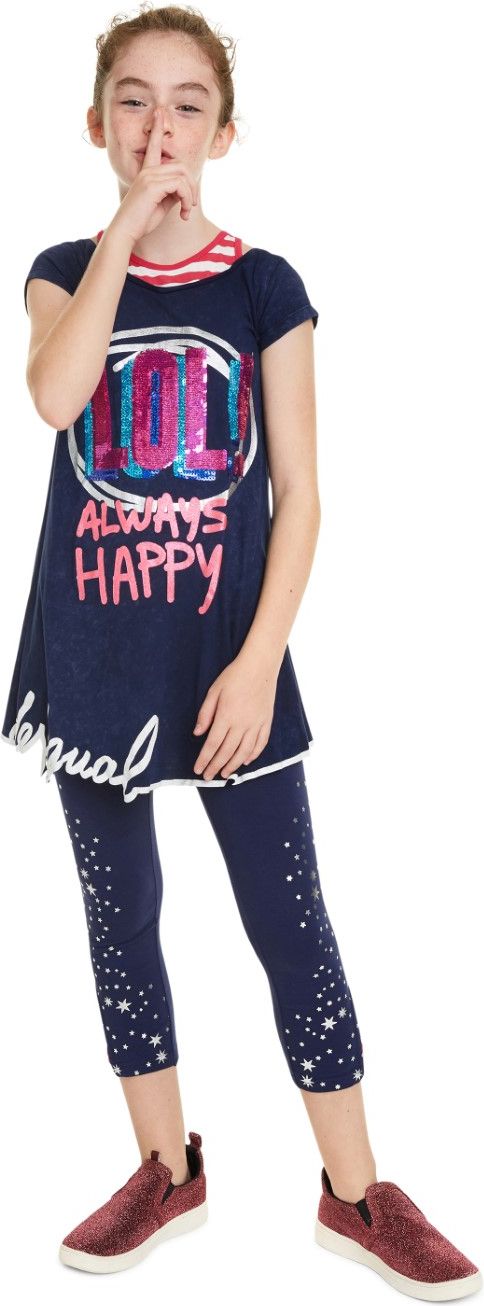Desigual tmavě modré dívčí legíny Legging Babaco - S - obrázek 2