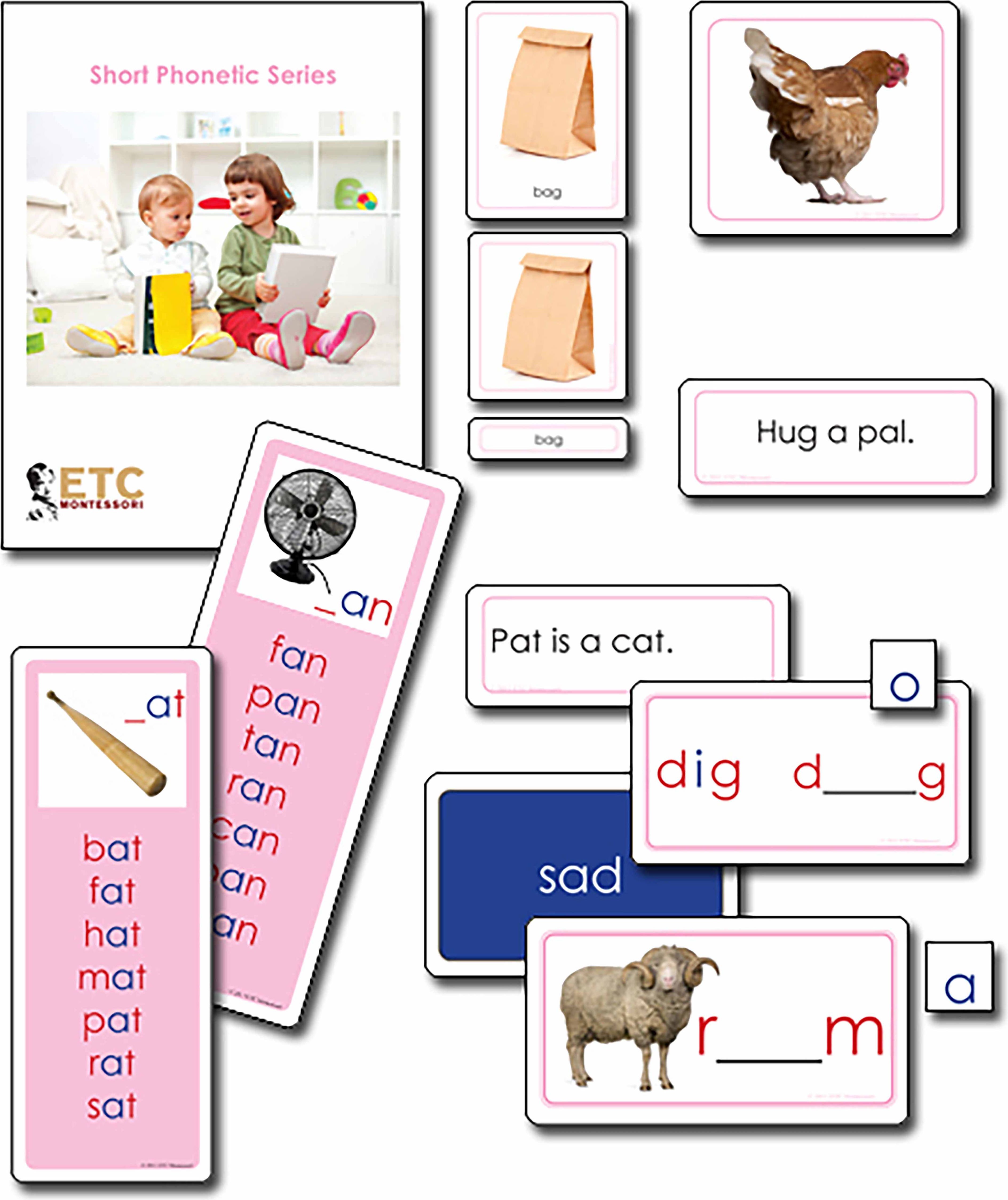 Nienhuis Montessori Short Phonetic Reading Series (Pink) - obrázek 1