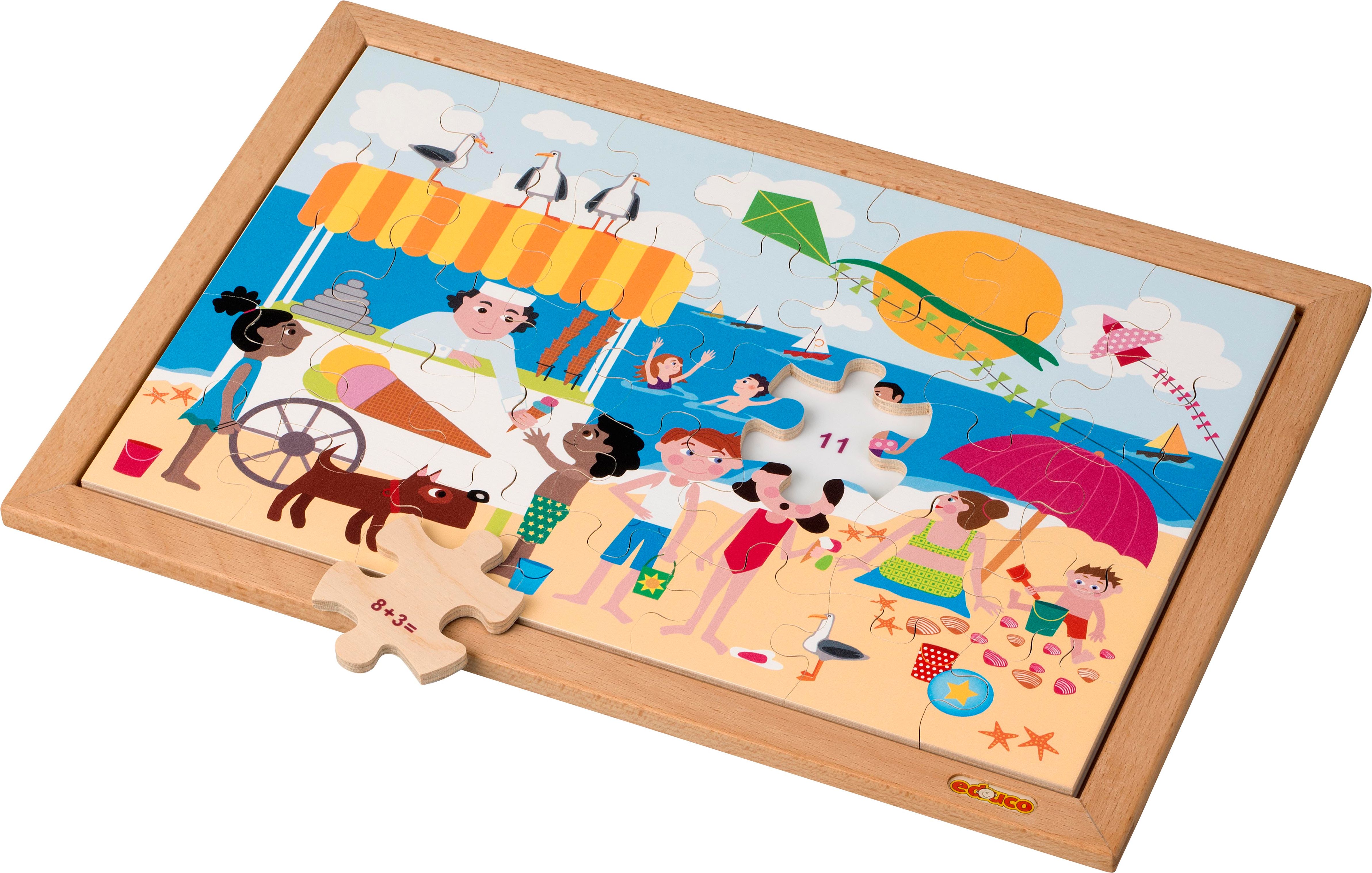 Educo 900000065 Matematické puzzle - sčítání a odčítání do 12 (35 dřevěných dílků) - obrázek 1