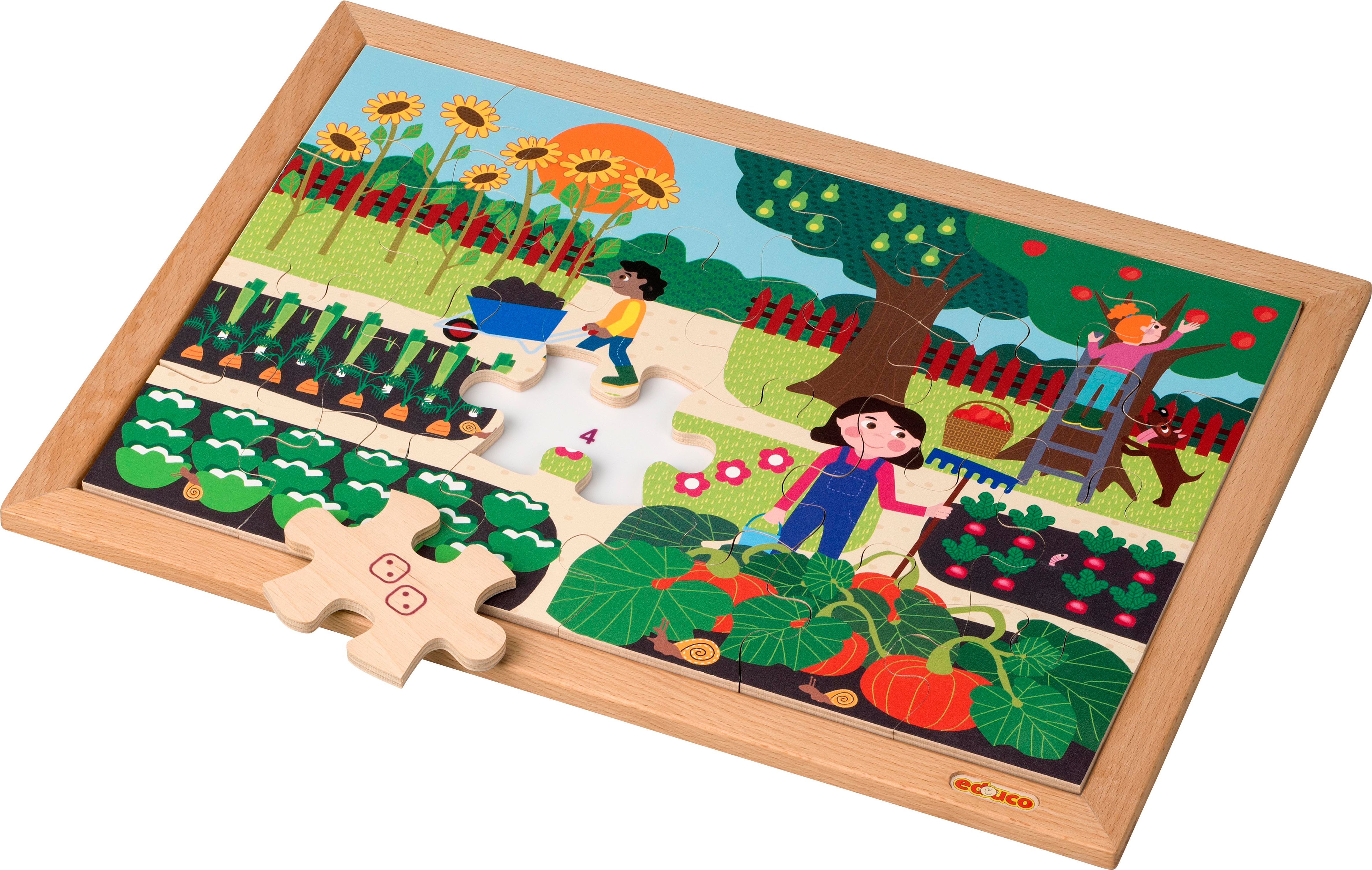 Educo 900000062 Matematické puzzle - množství do 6 (24 ks dřevěných dílků) - obrázek 1