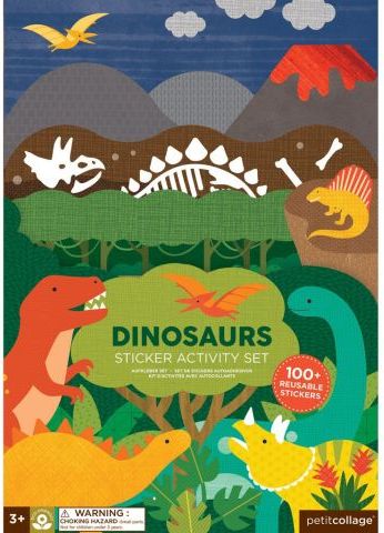 Petitcollage Znovupoužitelné samolepky se scénou Dinosauři - obrázek 2