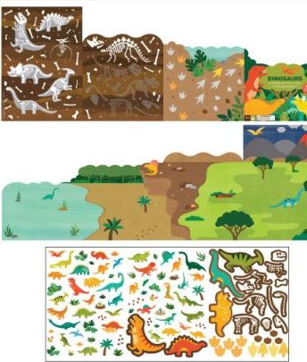 Petitcollage Znovupoužitelné samolepky se scénou Dinosauři - obrázek 3