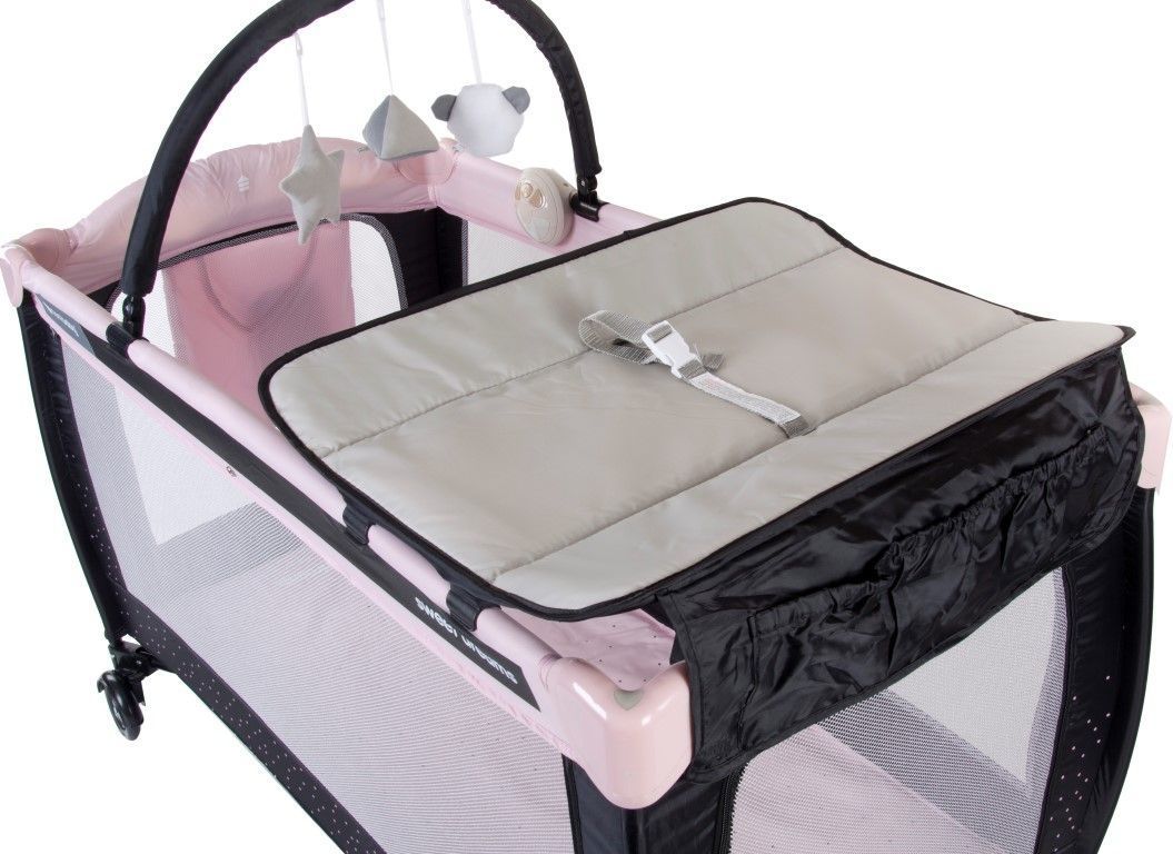 Cestovní postýlka Sunbaby Sweet dreams s plnou výbavou  růžová - obrázek 3