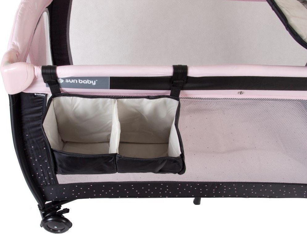 Cestovní postýlka Sunbaby Sweet dreams s plnou výbavou  růžová - obrázek 5