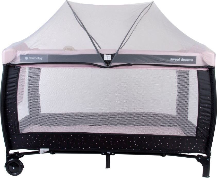 Cestovní postýlka Sunbaby Sweet dreams s plnou výbavou  růžová - obrázek 6