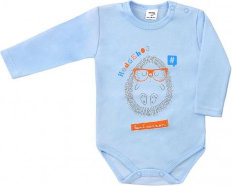 Kojenecké body s dlouhým rukávem Hedgehog Amma modré, Modrá, 86 (12-18m) - obrázek 1