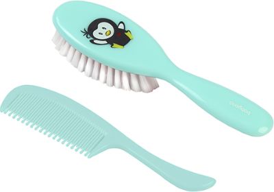 BabyOno BabyOno Hřebínek s kartáčkem - Tučňáček - obrázek 1