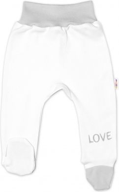 Baby Nellys Kojenecké polodupačky, bílé - Love, vel. 62 - obrázek 1