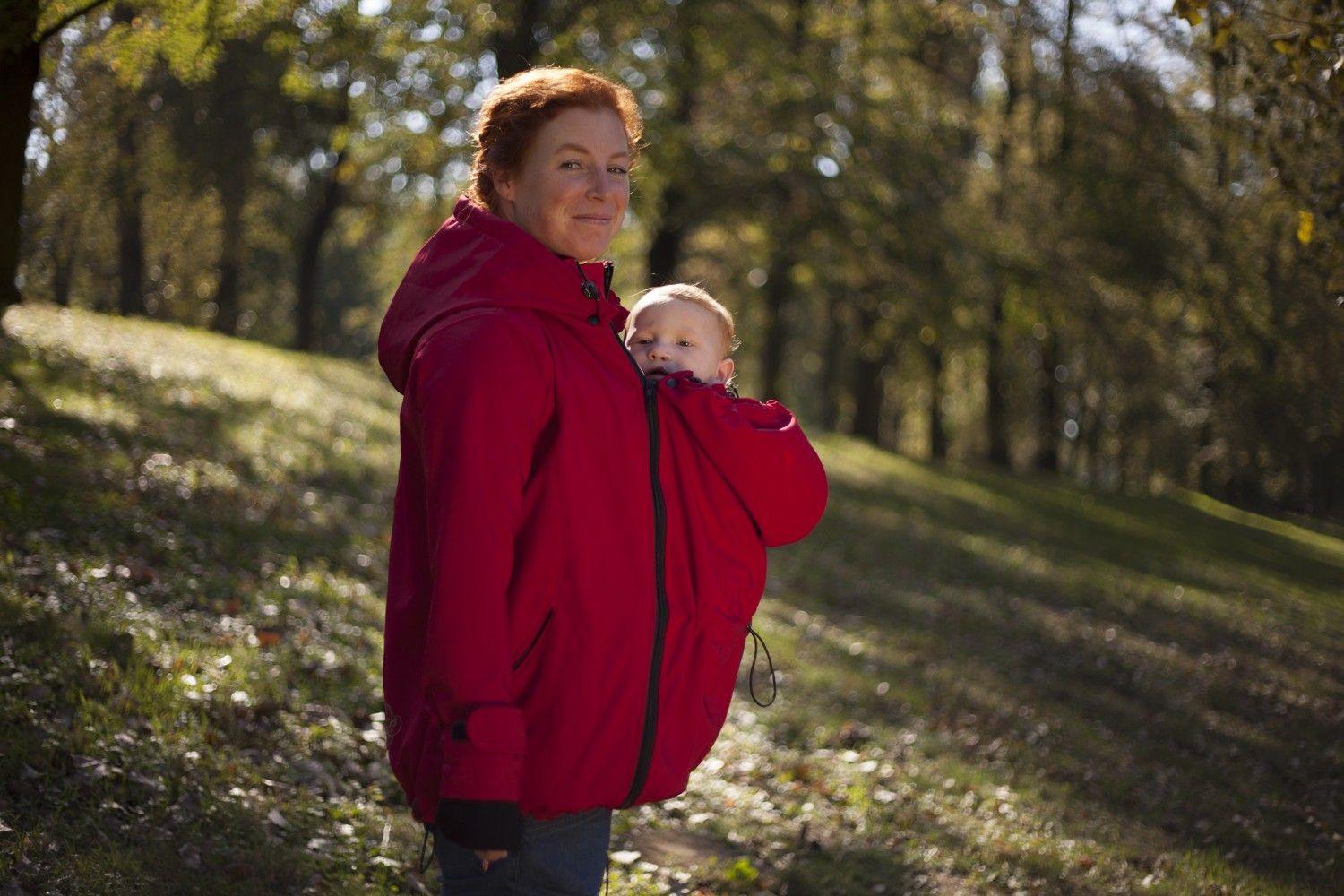 LENIICE NOSÍCÍ BUNDA PRO PŘEDNÍ NOŠENÍ ČERVENÁ - XL - obrázek 2