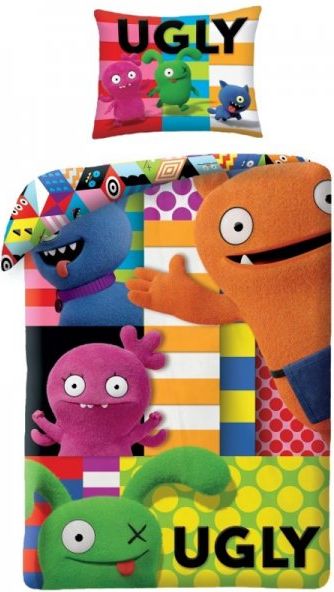 Halantex · Dětské bavlněné ložní povlečení UglyDolls - 100% bavlna - 70 x 90 cm + 140 x 200 cm - obrázek 1