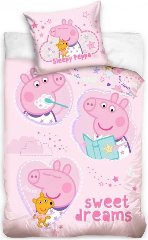 TipTrade (CZ) · Povlečení do dětské postýlky Prasátko Peppa - motiv Sladké sny - 100% bavlna - 40 x 60 cm + 100 x 135 cm - obrázek 1