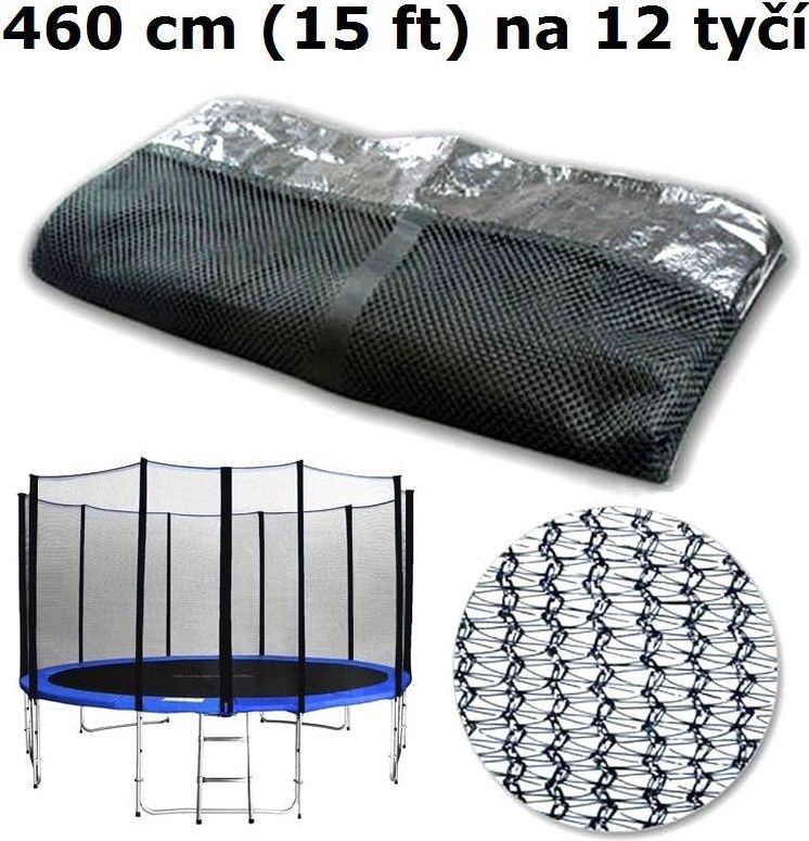 Ochranná síť na trampolínu 460 cm (15 ft) na 12 tyčí - obrázek 1