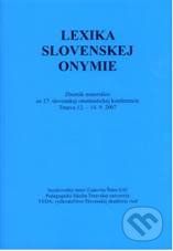 Lexika slovenskej onymie - - obrázek 1