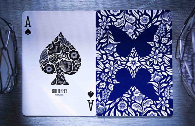 Butterfly Playing Cards modré - obrázek 1