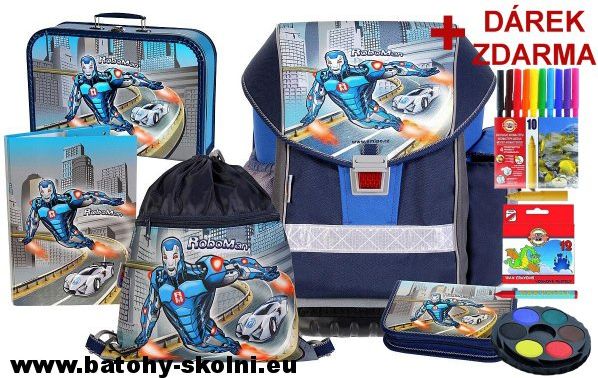 Školní batoh Emipo Ergo Two Roboman 5 dílný set - Doprava Zdarma - obrázek 1