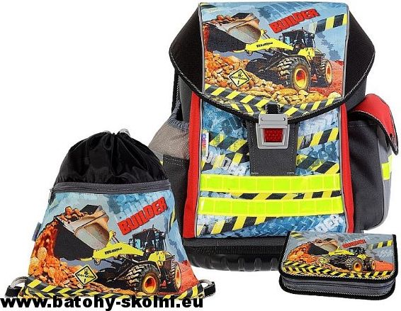 Školní batoh Emipo Ergo Two Builder bagr 3 dílný set - Doprava Zdarma - obrázek 1