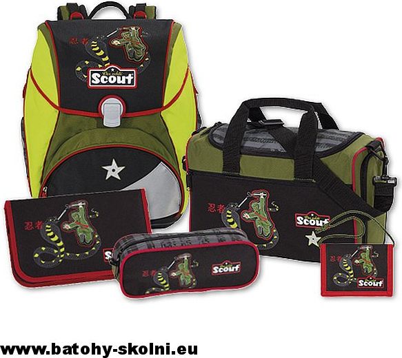 Školní batoh Scout Alpha 5 dílný set Ninja a had - Doprava Zdarma - obrázek 1
