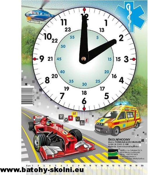 Školní hodiny Emipo A4 > varianta Záchranáři Formule - obrázek 1