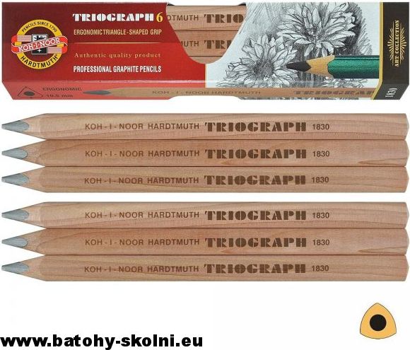 Školní grafitová tužka silná trojhranná dřevěná 1831 - obrázek 1