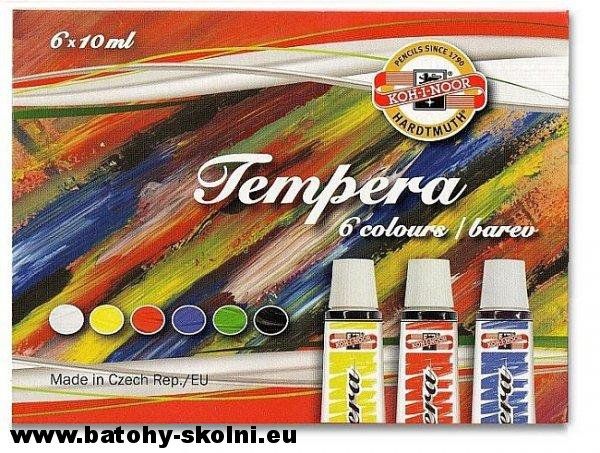 Malé temperové barvy Koh-i-noor 1625-6 barev 10 ml - obrázek 1