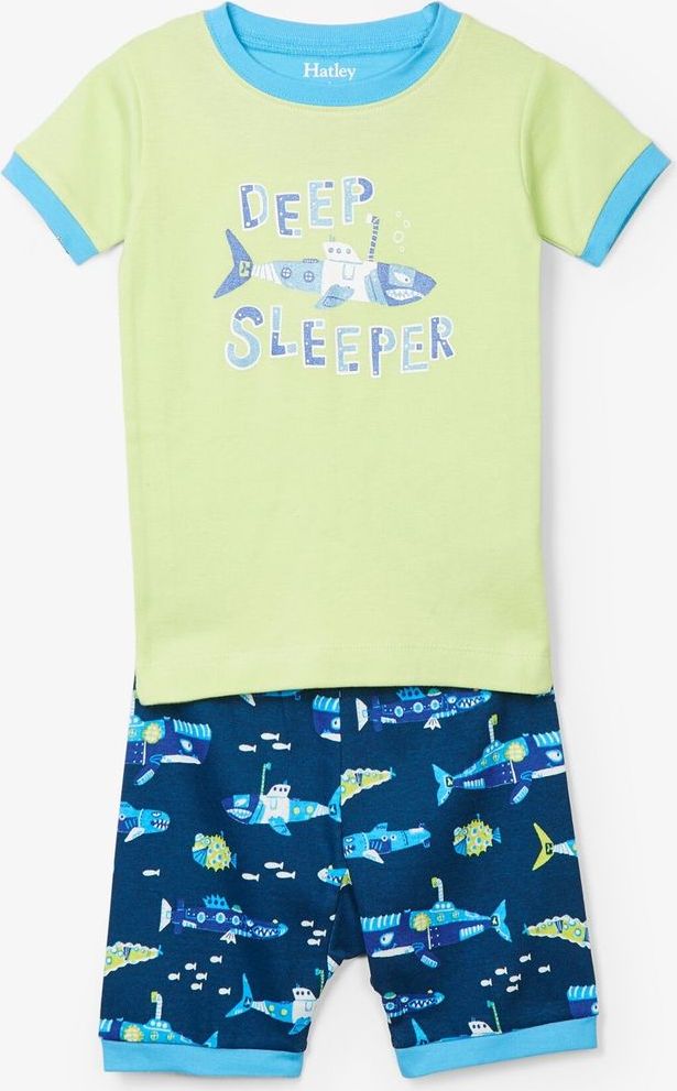 Hatley chlapecké letní svítící pyžamo 122 zelená/modrá - obrázek 1