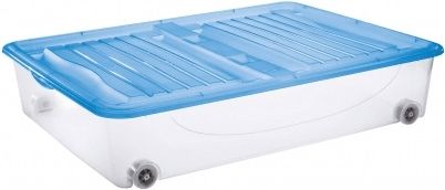 Tontarelli DODO STOCK-BOX s víkem, kolečka 56,4L transparent/světle modrá;79X59XH16.9CM - obrázek 1