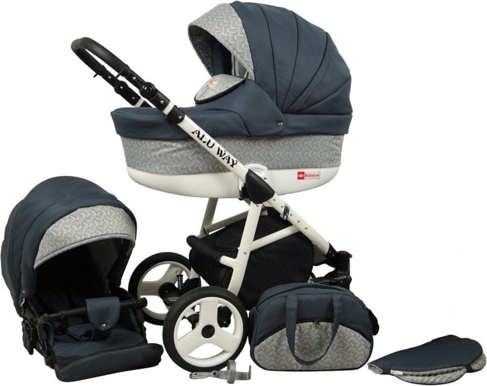 Sun Baby Kočárek Raf-pol Alu way 2v1, Dark Grey - obrázek 1
