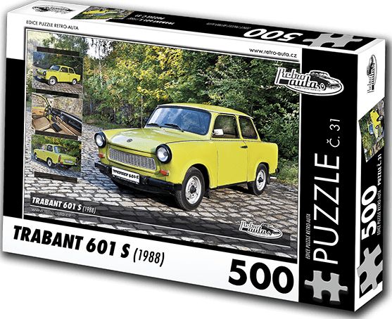 RETRO-AUTA© Puzzle č. 31 - TRABANT 601 S (1988) 500 dílků - obrázek 1