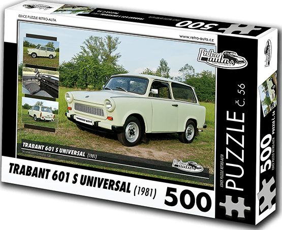 RETRO-AUTA© Puzzle č. 56 - TRABANT 601 S UNIVERSAL (1981) 500 dílků - obrázek 1