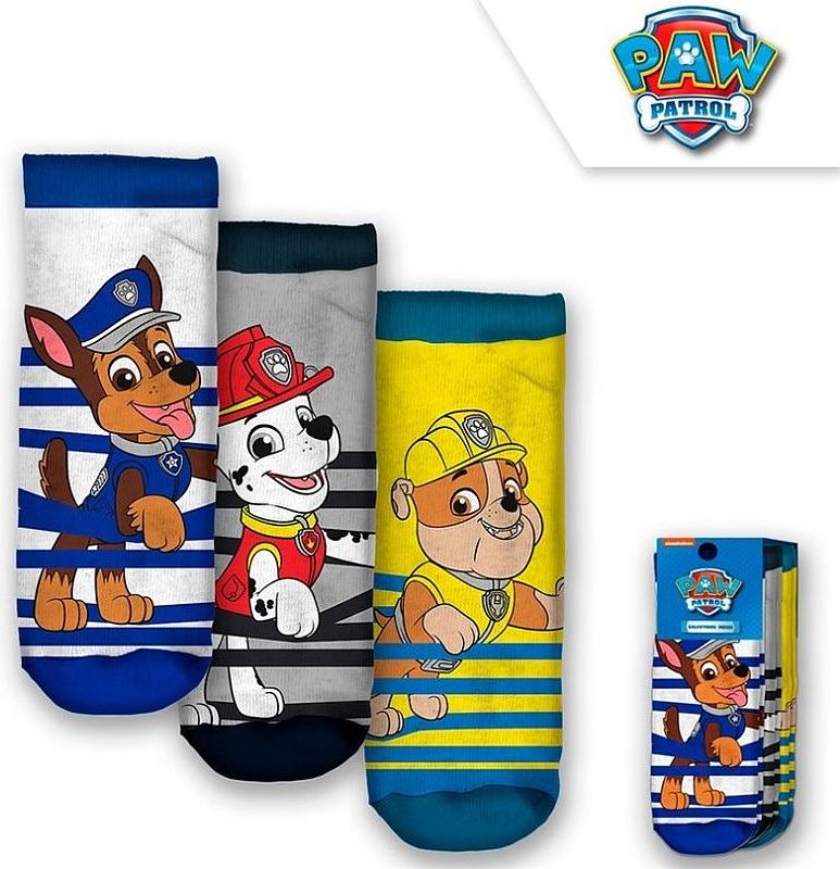 EUROSWAN 3 Pack Dětské kotníčkové ponožky Paw Patrol Bavlna vel. 27-30 - obrázek 1