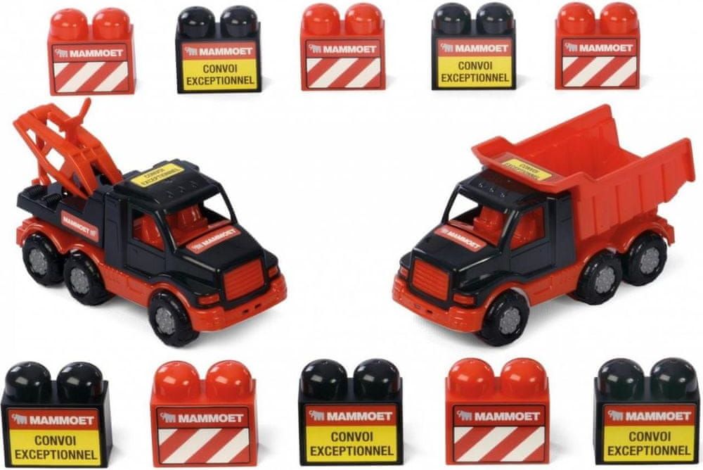Polesie Mammoet Mini auto jeřáb, mini auto sklápěčka + kostky - obrázek 1