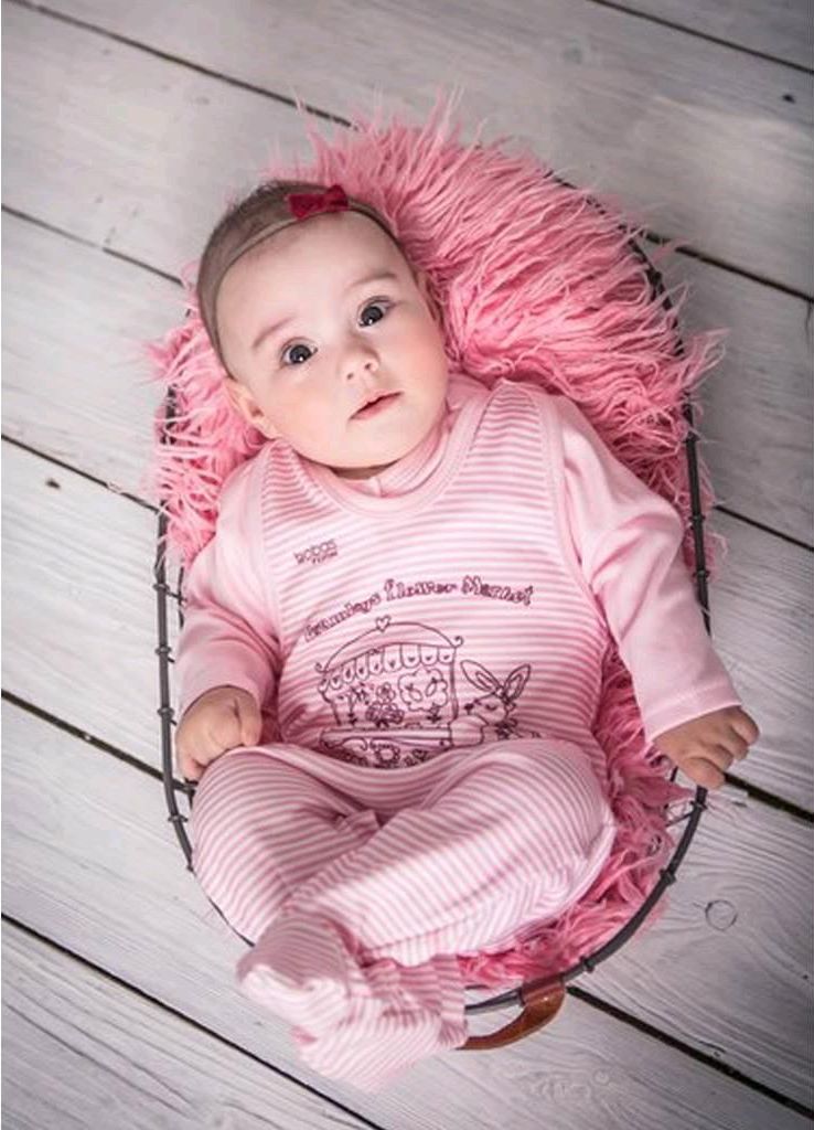 Kojenecká soupravička Bobas Fashion Městečko růžová - 62 (3-6m) - obrázek 4