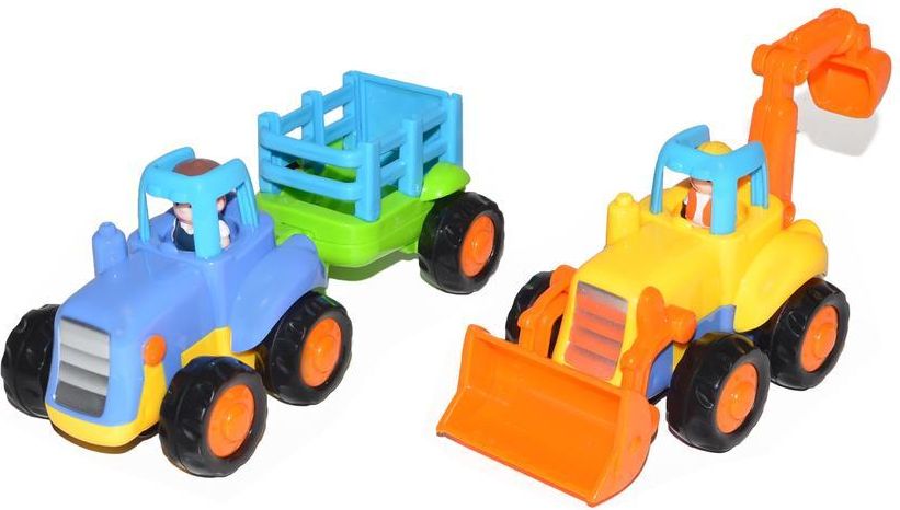 Wiky Vehicles Traktor + vlek / Bagr se setrvačníkem, 16 cm - obrázek 1