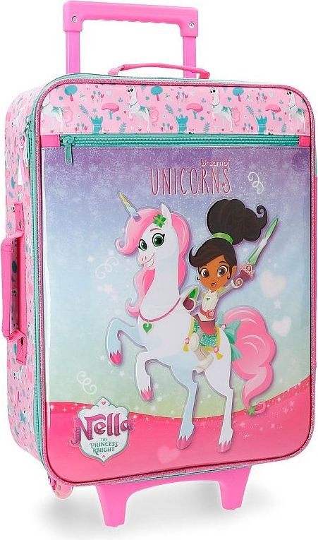 JOUMMABAGS Cestovní kufr Princezna Nella a jednorožec lila Polyester, PVC, 50 cm - obrázek 1