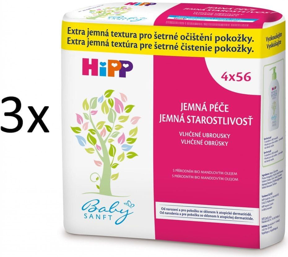HiPP Babysanft Vlhčené ubrousky, 12x56ks - obrázek 1