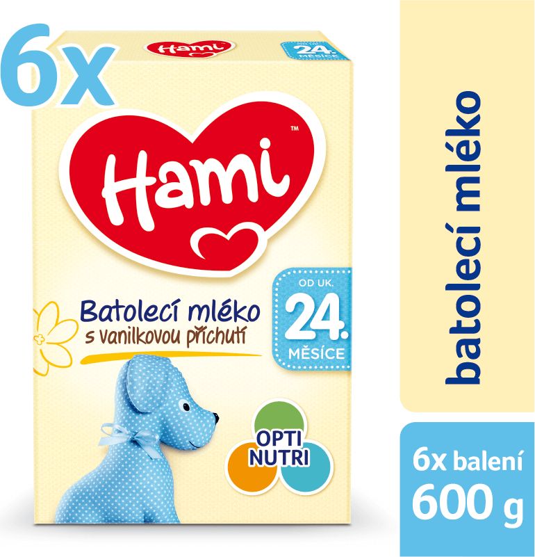 Hami 24+ batolecí mléko s vanilkovou příchutí 6x 600g - obrázek 1