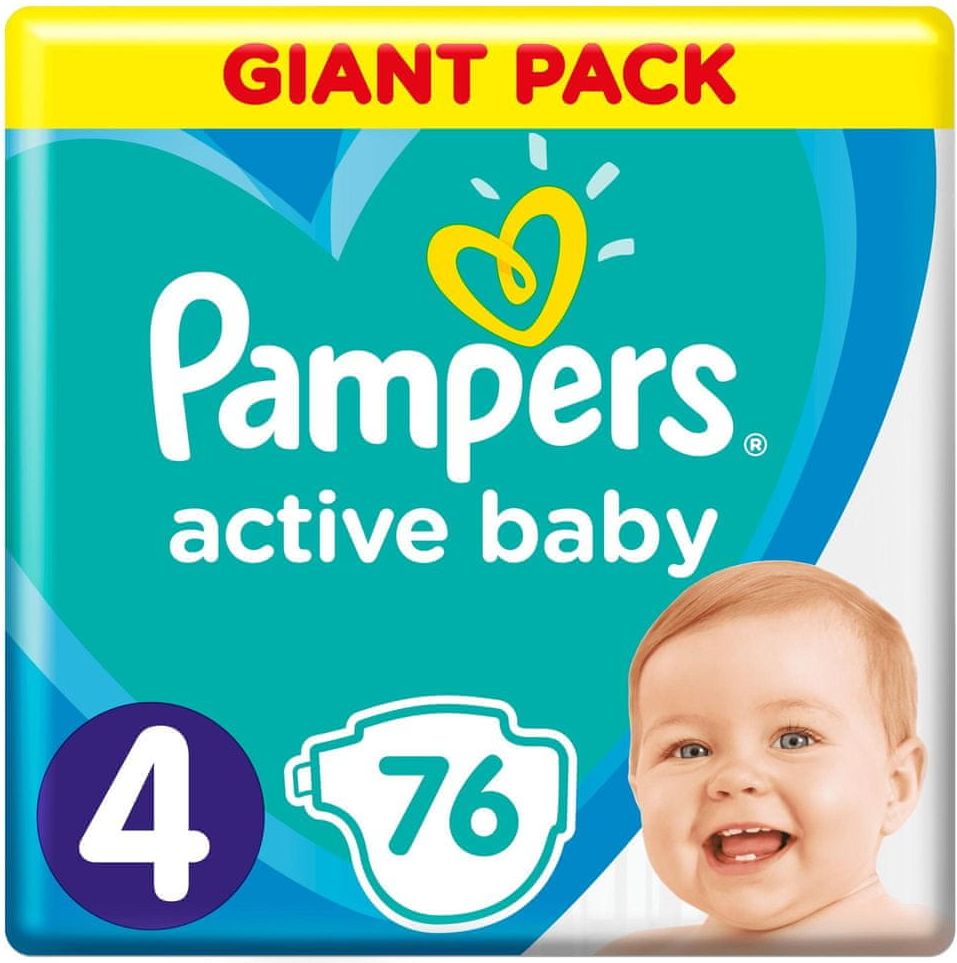 Pampers Pleny Active Baby 4 Maxi (9-14kg) Giant Pack - 76 ks - obrázek 1