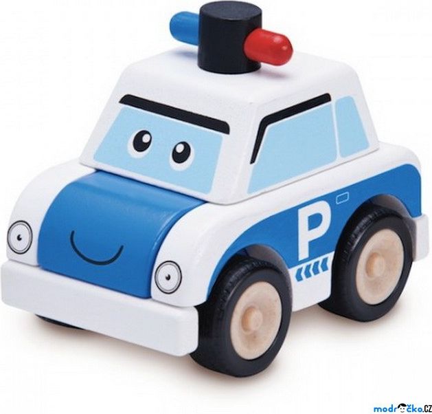 Auto skládací - Miniworld, Policejní dřevěné (Wonderworld) - obrázek 1