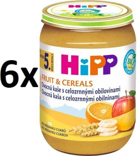 HiPP BIO Ovocná kaše s celozrnnými obilovinami - 6 x 190 g - obrázek 1