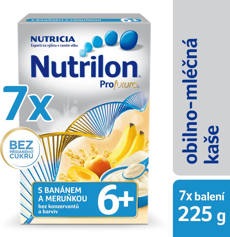 Nutrilon Mléčná kaše krupicová s banánem a meruňkou - 7 x 225g - obrázek 1