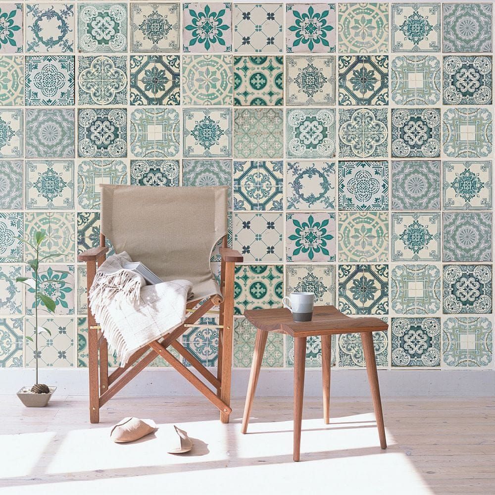 Walplus Samolepicí tapeta Green tiles - obrázek 1