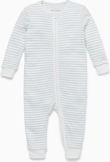 Mori Zip-Up dupačky z organické bavlny a bambusu pruhované Velikost: NB - obrázek 4