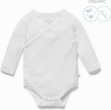 Mori kimono body z organické bavlny a bambusu bílé Velikost: 6 - 9 m - obrázek 1